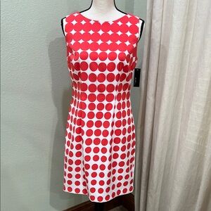 Alyx color is more like a coral or faded red and White Sheath Mini Dress